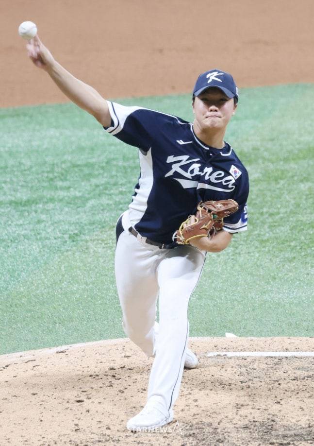 체코전 데일리 MVP를 수상한 정우주. /사진=김진경 대기자