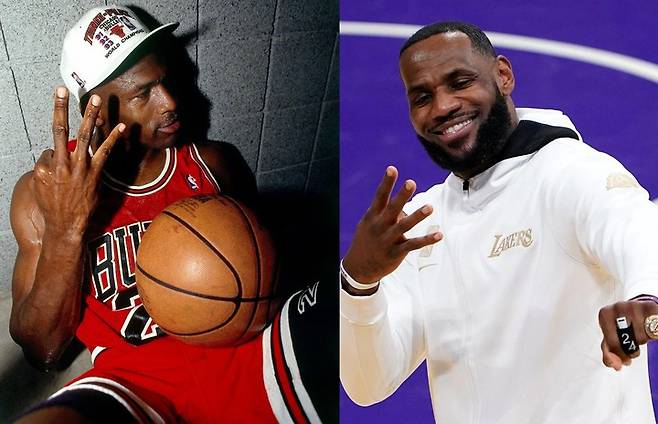 (왼쪽부터) 마이클 조던, 르브론 제임스