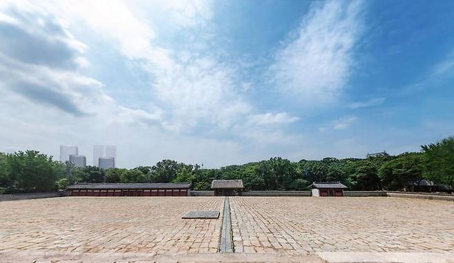 종묘 정전 상월대에서 세운지구를 바라본 시뮬레이션./서울시 제공