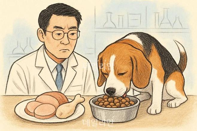 농촌진흥청은 국내산 돼지고기 뒷다리살이 반려견 사료의 단백질 공급원으로 활용될 수 있는지를 평가한 결과, 영양적 품질과 기호성에서 닭고기 기반 사료와 유사한 수준을 보였다고 17일 밝혔다. ⓒ데일리안 AI 삽화 이미지