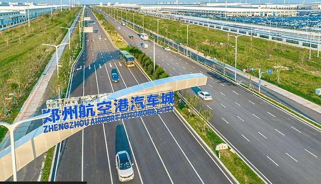 상공에서 찍은 BYD 정저우 공장.