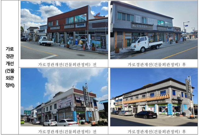 전북 익산 가로경관 개선 전후. 국가유산청