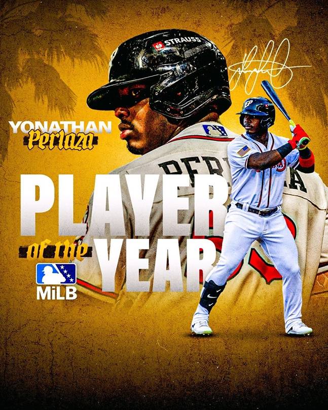 페라자의 마이너리그 올해의 선수상을 알리는 샌디에이고 구단. /사진=샌디에이고 공식 SNS