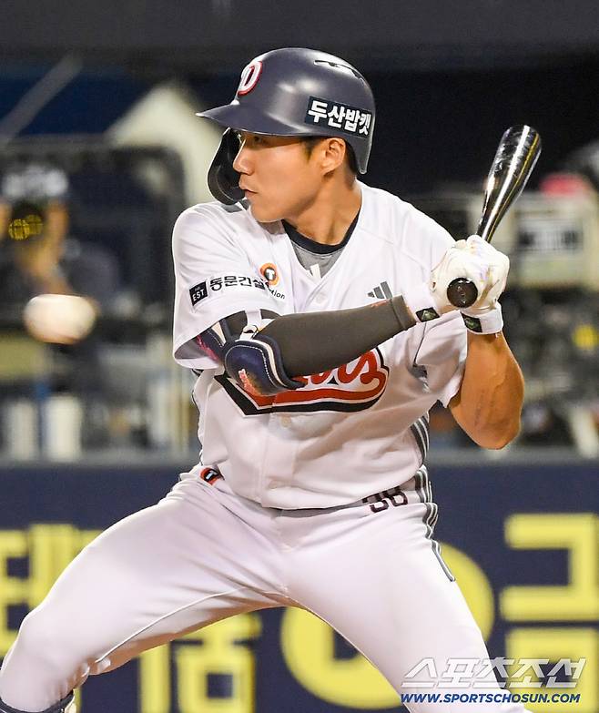 18일 잠실구장에서 열린 두산 베어스와 키움 히어로즈의 경기. 두산 추재현이 타격을 하고 있다. 잠실=박재만 기자 pjm@sportschosun.com/2025.09.18/