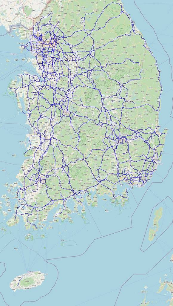 슈퍼크루즈 적용 전국 고속도로 및 주요 간선도로 지도. [사진=GM 한국사업장]