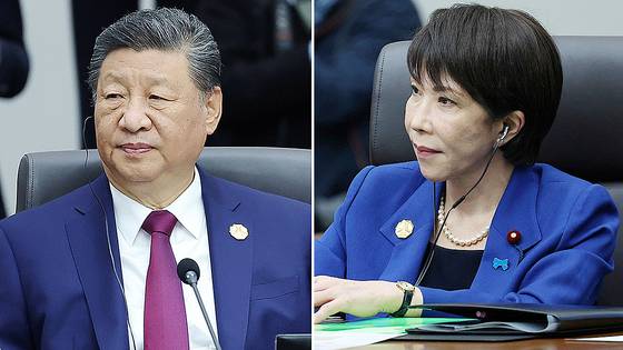 시진핑(왼쪽) 중국 국가주석과 다카이치 사나에 일본 총리. 연합뉴스