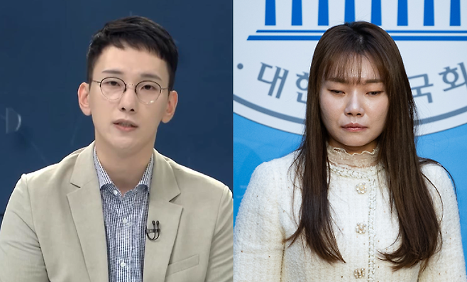 박민영 국민의힘 미디어대변인, 김예지 국민의힘 의원 [박민영 SNS, 뉴스1 편집]