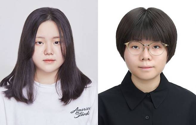 (왼쪽부터)동의과학대 임상병리과 김은진, 황다솔 학생.