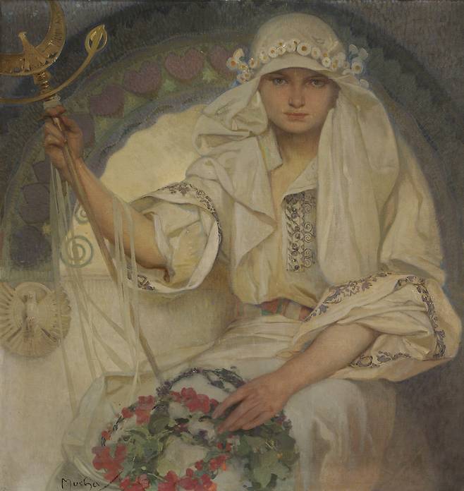 알폰스 무하의 ‘슬라비아’(1920) ⓒ Mucha Trust 2025 <액츠매니지먼트>