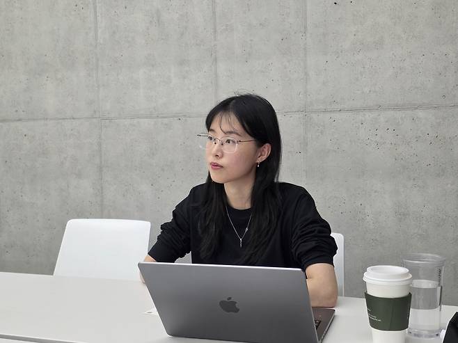 윤정현 블루시그넘 대표가 서울 마포구 블루시그넘 본사에서 헤럴드경제와 인터뷰하고 있다. 최은지 기자.