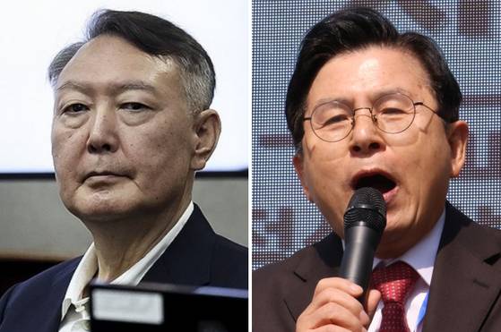 윤석열 전 대통령(왼쪽), 황교안 자유와혁신 대표. 〈사진=연합뉴스〉