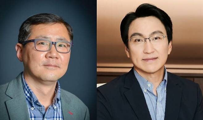 (왼쪽부터) 박홍근 SAIT원장, 윤장현 DX부문 CTO(사장) 겸 삼성리서치장./삼성전자