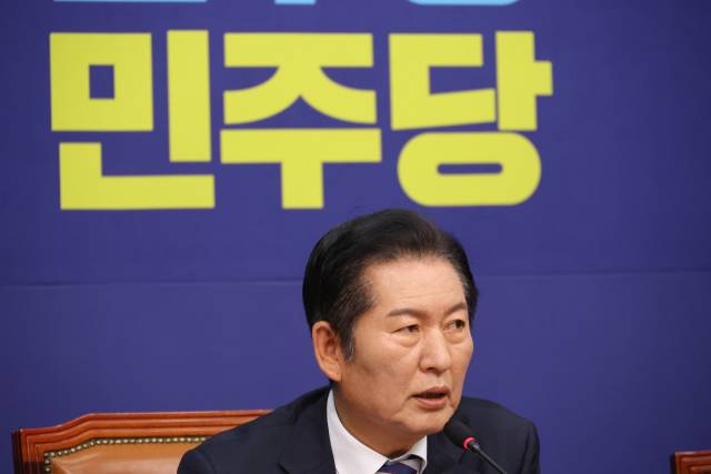 ▲더불어민주당 정청래 대표가 21일 국회에서 열린 최고위원회의에서 발언하고 있다. ⓒ연합뉴스