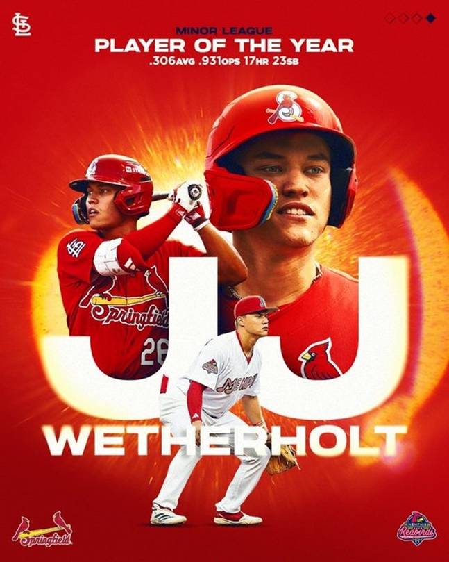 웨더홀트가 2025시즌 산하 카디널스 소속 마이너리그 올해의 선수 상을 받은 소식을 전하고 있다.. /사진=세인트루이스 카디널스 공식 SNS