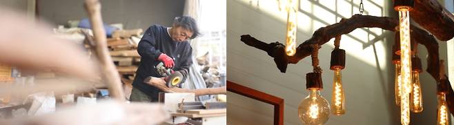 '동네 한바퀴' 함봉산 폐목재 조명 공방