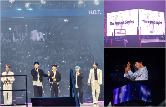 그룹 H.O.T.가 6년 만에 완전체 무대를 선보였다. 유수경 기자