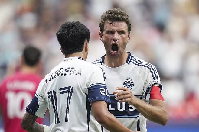 [밴쿠버=AP/뉴시스] 미국 프로축구 메이저리그사커(MLS) 밴쿠버 화이트캡스의 토마스 뮐러. 2025.08.23.