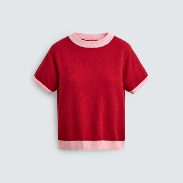 배색 컬러의 캐시미어 톱 14만9천9백원 자라