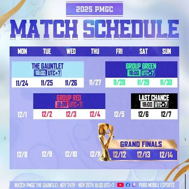 PMGC 2025 경기 일정. 사진 | 크래프톤