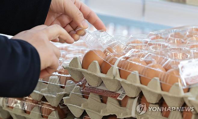 5월 13일 서울 시내의 한 대형마트에 계란이 진열돼 있다.