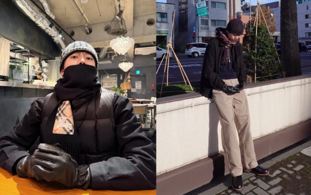 주우재가 자신만의 목도리 스타일링 팁을 전했다. / 주우재 인스타그램