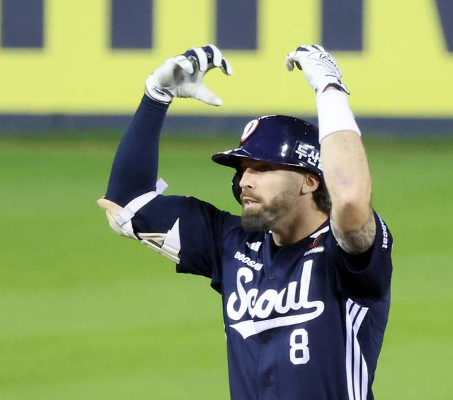 두산 베어스와 재계약에 실패한 제이크 케이브가 내년 시즌도 KBO리그에서 뛰고 싶었지만 보류권 문제로 실패했다며 아쉬움을 토로했다. 사진은 두산에서 활약한 케이브. /사진=스타뉴스