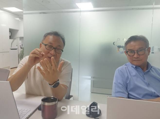 신동규 파이메드바이오 부사장(CTO, 왼쪽)과 노성구 대표. (사진=김지완 기자)