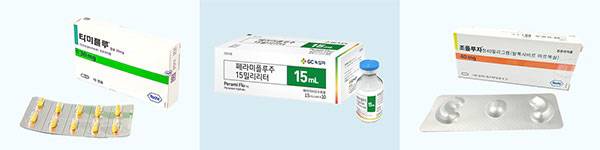 왼쪽부터 타미플루, 페라미플루, 조플루자/사진=각사 제공