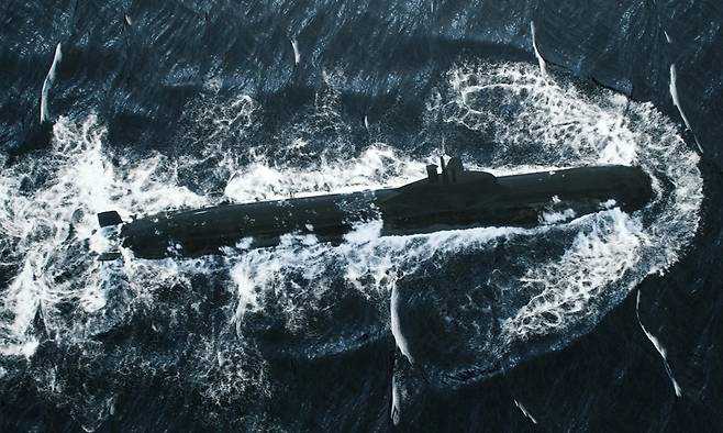 스웨덴 사브의 A26 잠수함 수상항해 상상도. 사브 제공