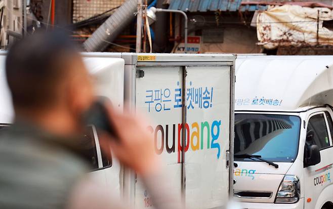 서울 시내 쿠팡 차량 차고지. 연합뉴스