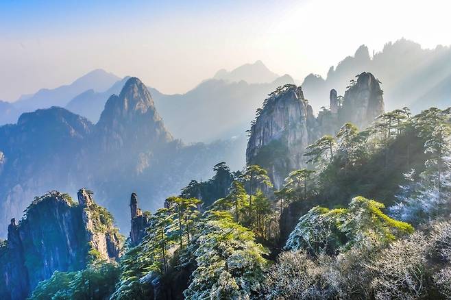 눈 덮인 중국 안후이성의 겨울 풍경/사진=클립아트코리아