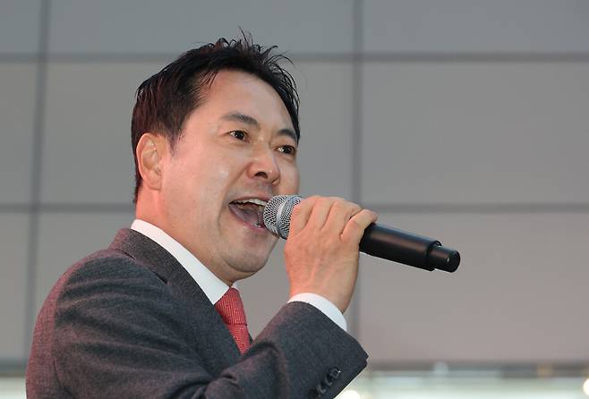 장동혁 국민의힘 대표가 28일 대구 중구 동성로에서 열린 민생회복 법치수호 국민대회에서 발언하고 있다. ⓒ연합뉴스