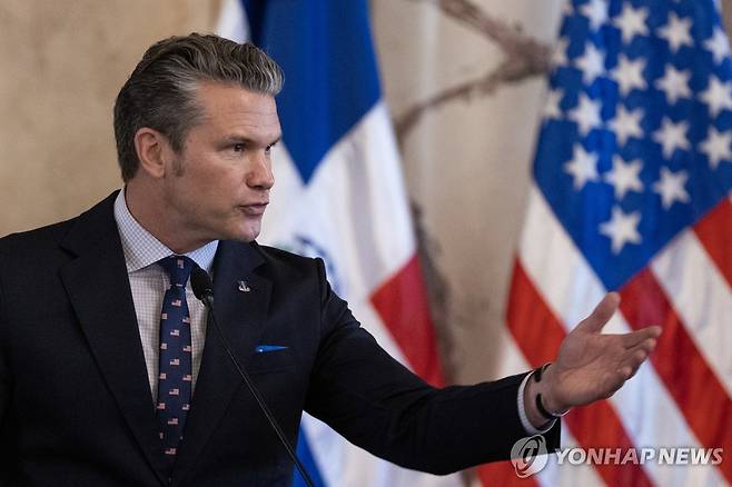 헤그세스 미국 국방부 장관 [EPA 연합뉴스 자료사진. 재판매 및 DB 금지]