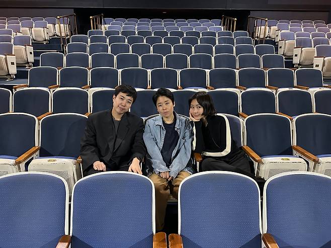 연극 <DRAGx남장신사>의 창작진 문상훈, 구자혜, 김다원(왼쪽부터).    구자혜 제공