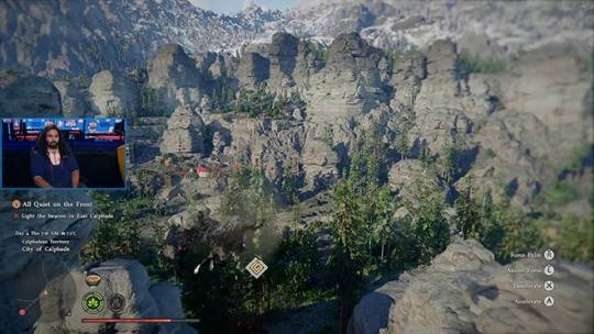 미국 로스앤젤레스의 위플레이 이스포츠 아레나에서 열린 게임 라이브 스트리밍 쇼 'OTK 게임즈 엑스포 2025'에서 '붉은사막'이 소개되고 있다. 자료 제공 : 펄어비스