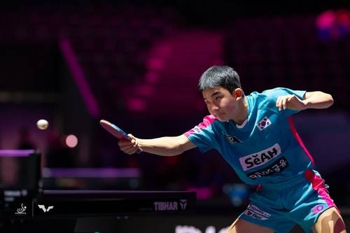 탁구 세계청소년선수권 U-15 남자단식에 나선 이승수 [ITTF 인스타그램 캡처. 재판매 및 DB 금지]