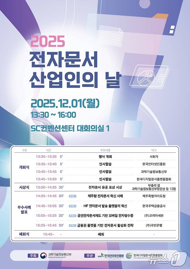 '2025 전자문서 산업인의 날' 행사 포스터. 2025.12.01/뉴스1(과기정통부 제공)