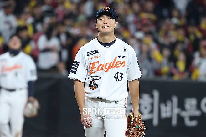 ▲ 현재 상황이라면 정우주는 12월 3일 제출할 WBC 35인 예비 명단에 포함될 가능성이 매우 높다 ⓒ곽혜미 기자