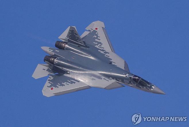 러시아제 수호이(Su)-57 스텔스 전투기 [로이터 연합뉴스 자료사진. 재판매 및 DB 금지]