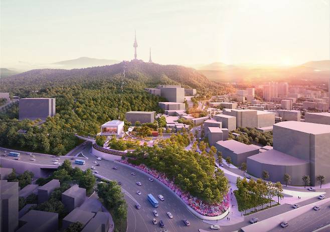 ‘더 좋은 남산 활성화 계획’에 따른 조감도 설치 조감도. (사진=서울시 제공)