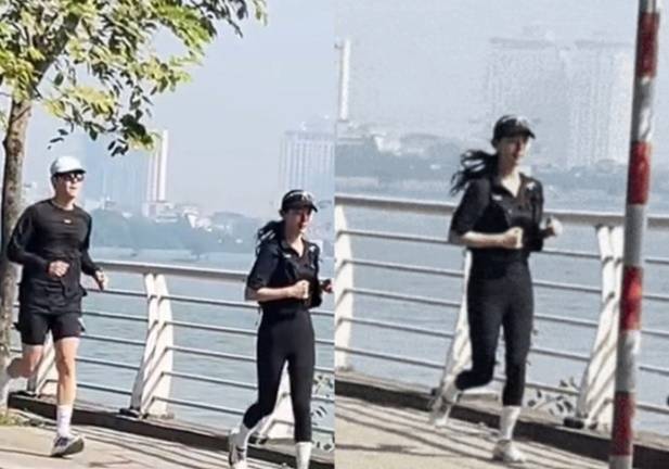 수지와 김선후(왼쪽)이 베트남에서 러닝을 즐기고 있다. 러닝은 체중 감량 효과로 주목받으며 대세 운동이 됐다. 사진=SNS