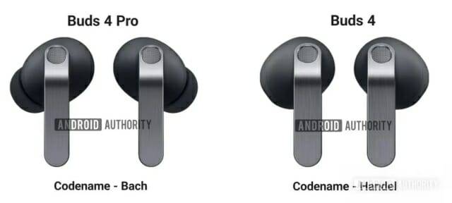 삼성‘갤럭시 버즈4’와 ‘갤럭시 버즈4 프로’의 디자인이 유출됐다. (출처=안드로이드오쏘리티)