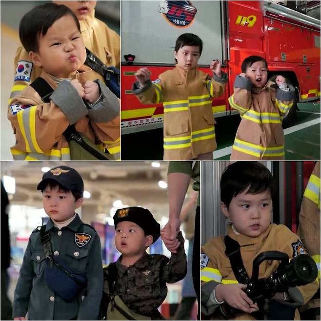 ‘슈퍼맨이돌아왔다’ 은우-정우 소방관 변신 (슈돌) (제공: KBS2)