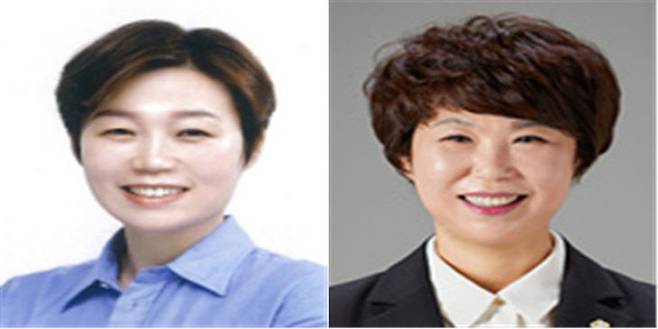 왼쪽부터 정선희, 김길자 의원