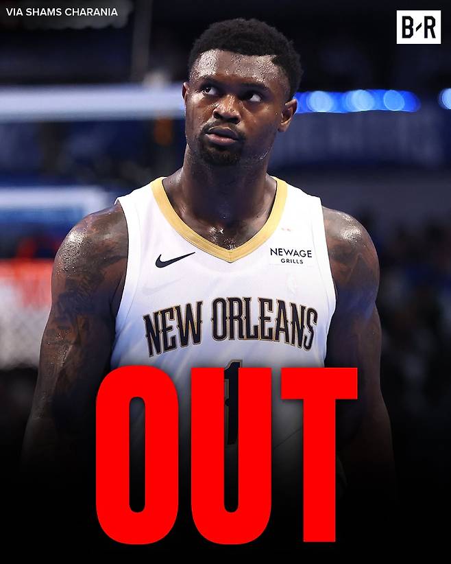 3일 ESPN에 따르면 뉴올리언스 포워드 윌리엄슨이 내전근 부상으로 3주 동안 전열에서 이탈할 전망이다. 사진=블리처리포트