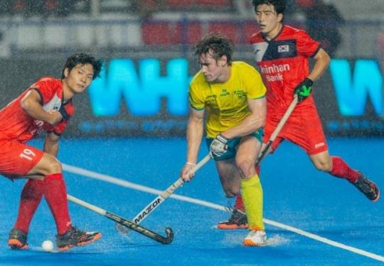 한국과 호주의 경기 모습. / 사진=아시아 하키연맹 소셜 미디어 사진. 연합뉴스