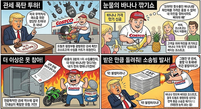 바나나 깎아주며 버틴 코스트코, 트럼프에 소송 [구글 Gemini]