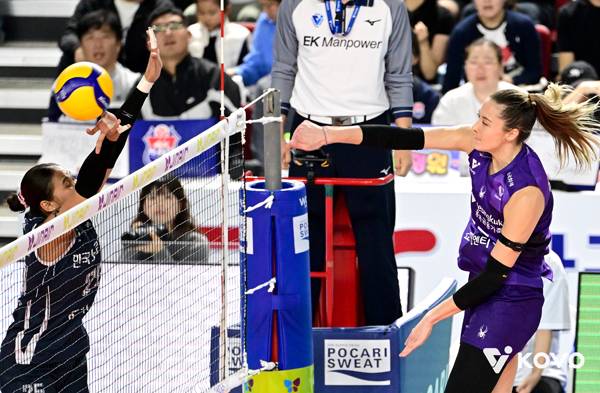 두 팀은 1라운드 대결에서 풀세트 접전 벌였다. 사진 제공= KOVO