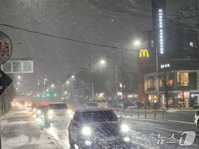 경기 대부분 지역에 대설주의보가 발효된 4일 오후 남양주시 일대에 많은 눈이  내리고 있다.2025.12.04/뉴스1 양희문 기자