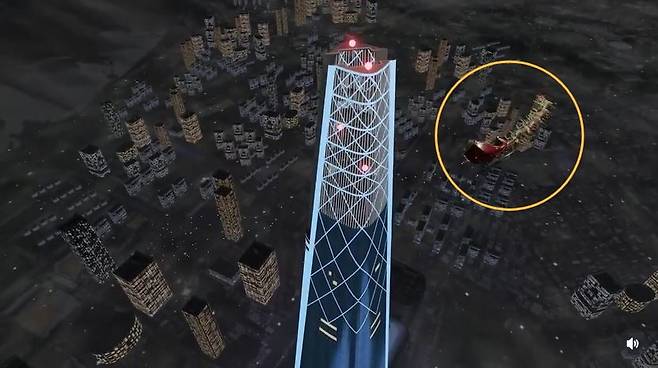 작년 성탄 전야에 서울 롯데월드타워를 지나는 산타. /사진=NORAD Tracks Santa 인스타그램 캡처